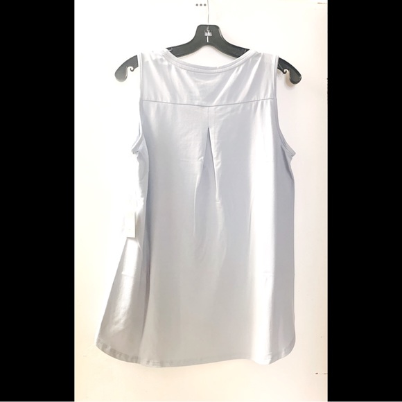 🌟White-Cotton Rich Curved Hem Tank Top - Picture 3 of 5